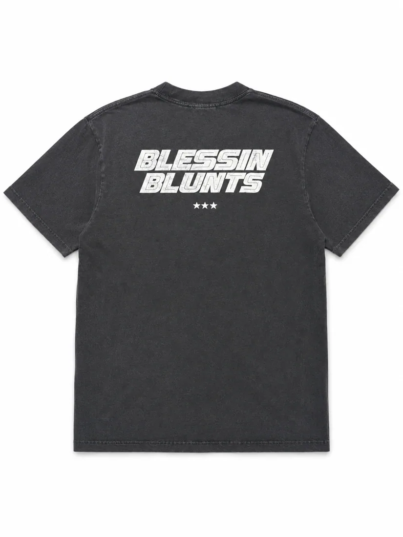 BLESSIN BLUNTS TEE BLACK back